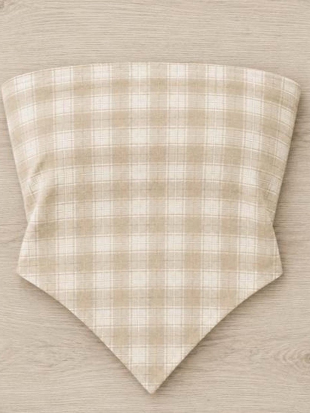 Plaid Handkerchief Tube Top in Cream